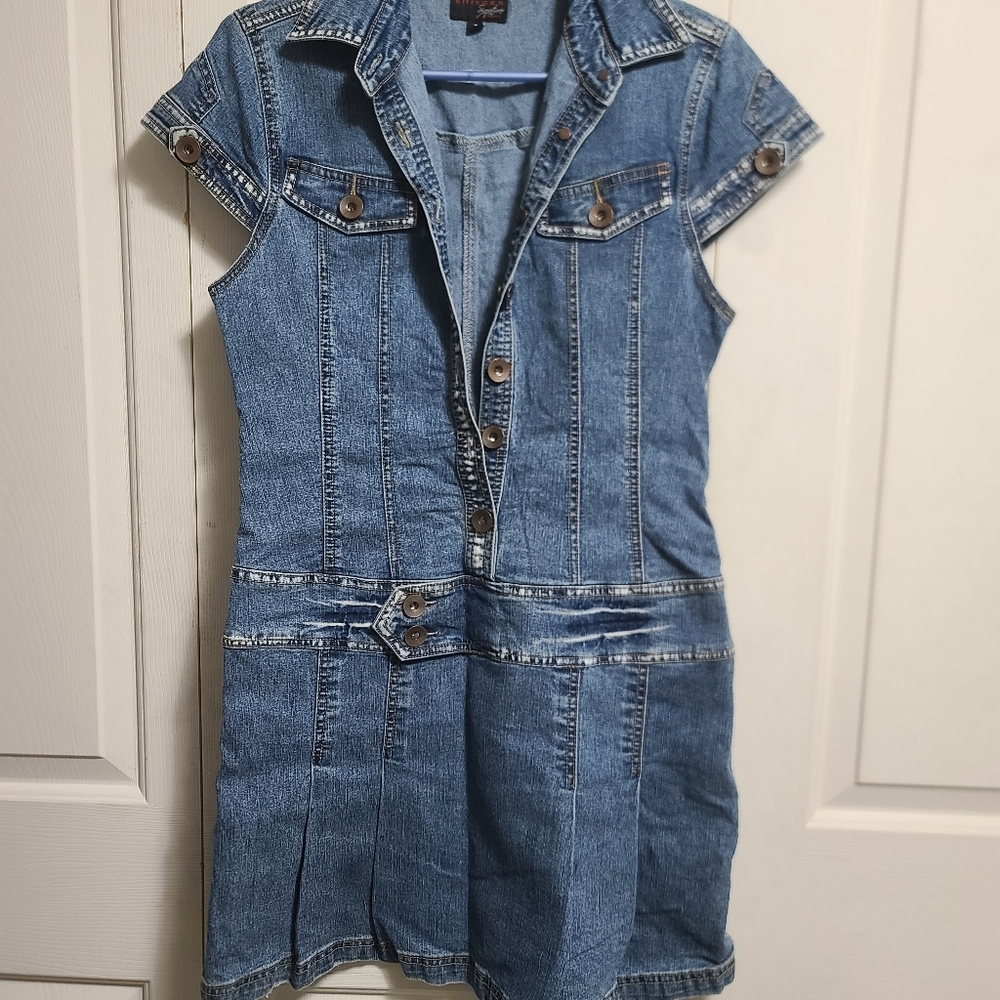 Blue Denim Overalls with Classic Stitching